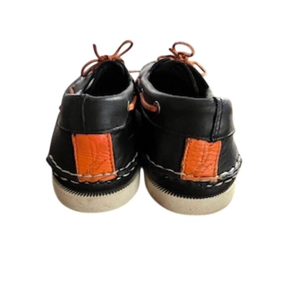 Sperry Men\'s 11.5M Black Top-Sider Boat Shoes w/Orange Laces main image 7